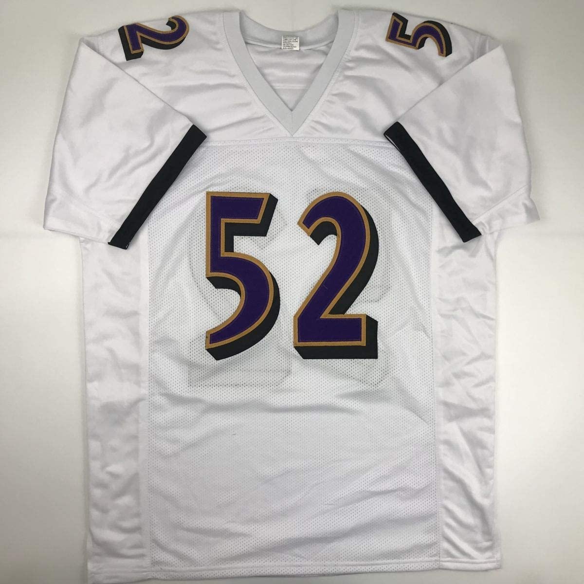 Autographed/Signed Ray Lewis Baltimore White Football Jersey JSA COA