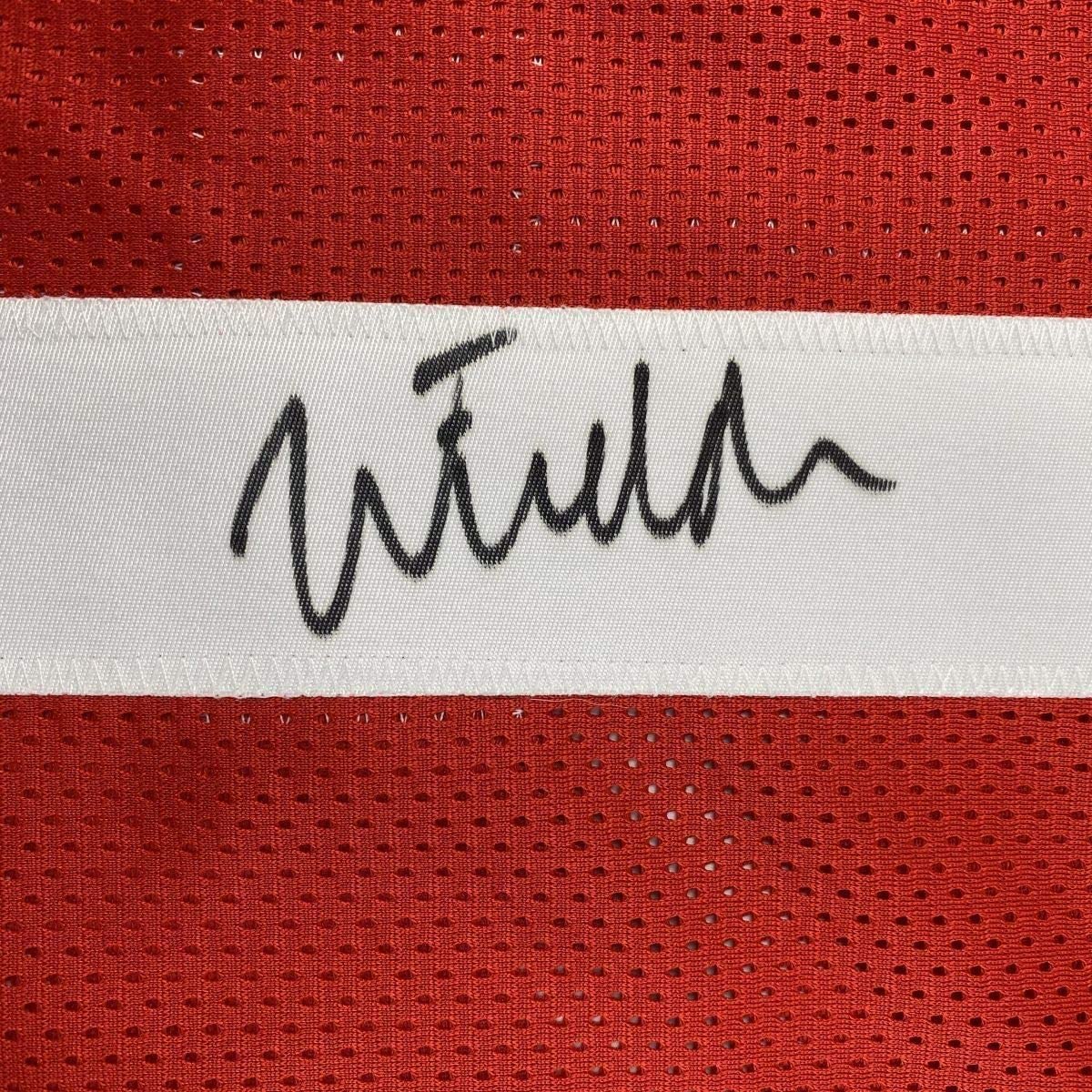 Framed Autographed/Signed Justin Fields 35x39 Ohio State Red College Football Jersey JSA COA