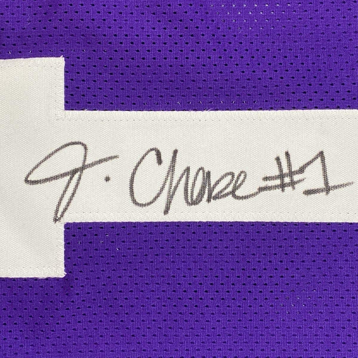 Framed Autographed/Signed Ja'Marr Chase 35x39 LSU Purple College Football Jersey Beckett BAS COA