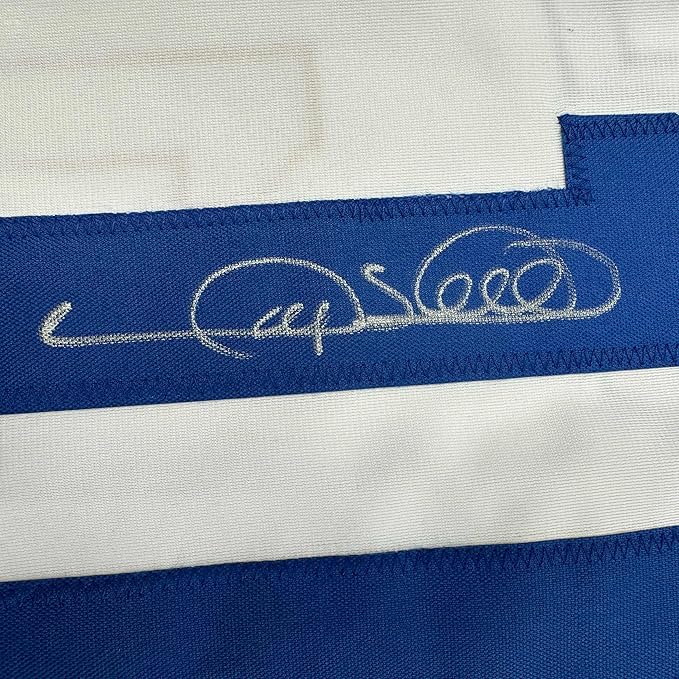 Framed Autographed/Signed Gary Sheffield 35x39 Los Angeles LA White Baseball Jersey PSA/DNA COA