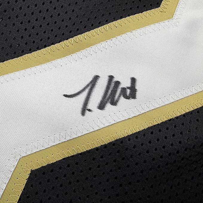 Framed Autographed/Signed Travis Hunter 35x39 Colorado Black College Football Jersey Beckett BAS COA