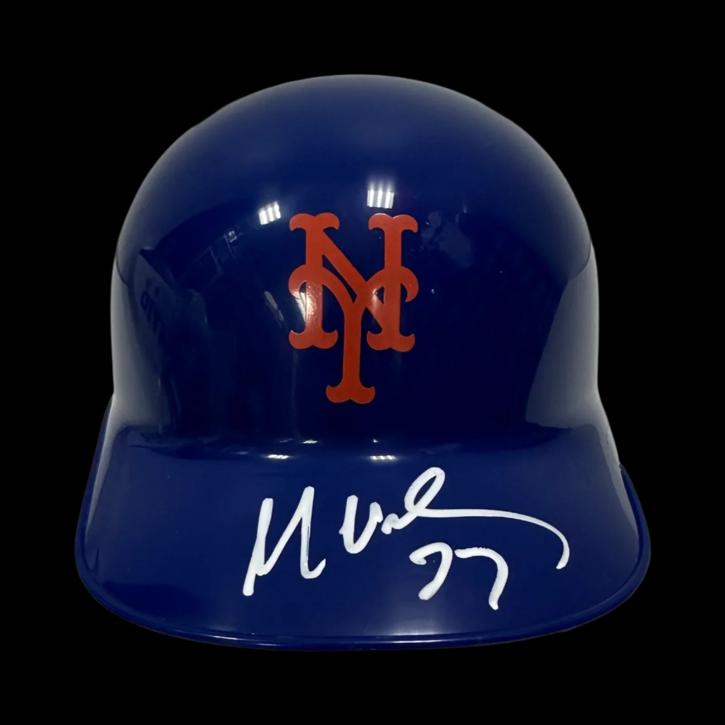 Mark Vientos Signed Autographed Mets Blue Mini Helmet BAS Auth
