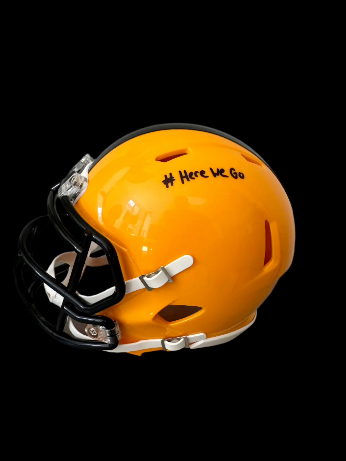 Jersey Jerry Signed "Here We Go" Steelers Speed Mini Helmet JSA Auth