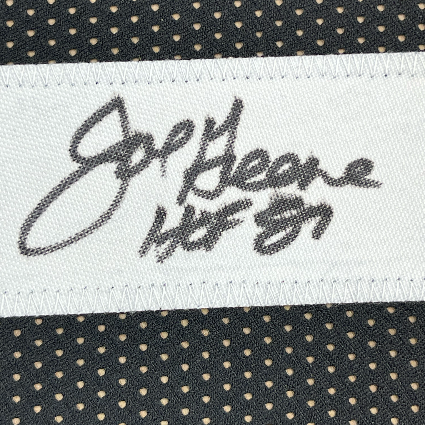 Framed Autographed/Signed Mean Joe Greene HOF 87 35x39 Pittsburgh Black Football Jersey JSA COA