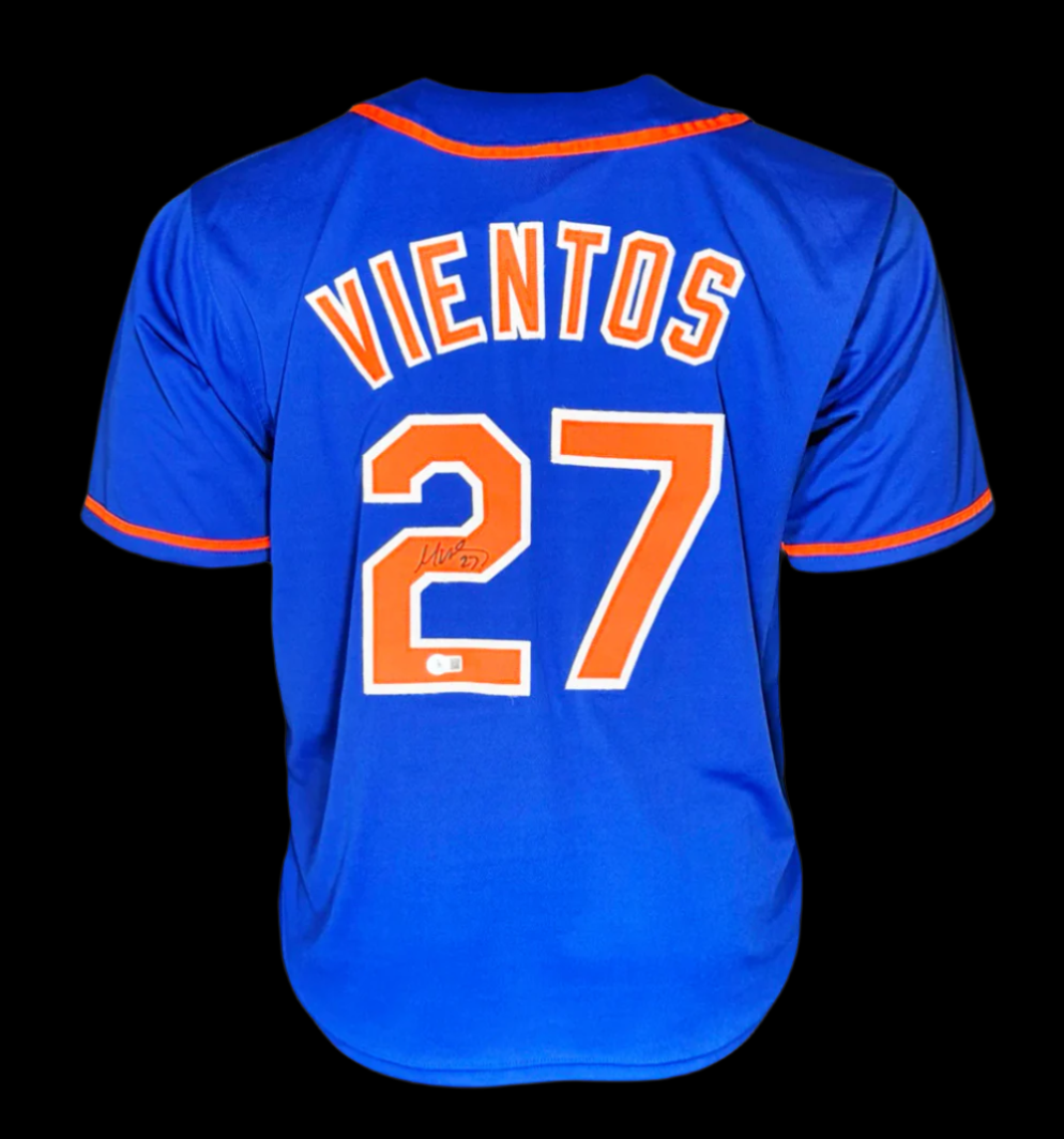 Mark Vientos Autographed Signed Mets Blue Custom Jersey BAS Auth
