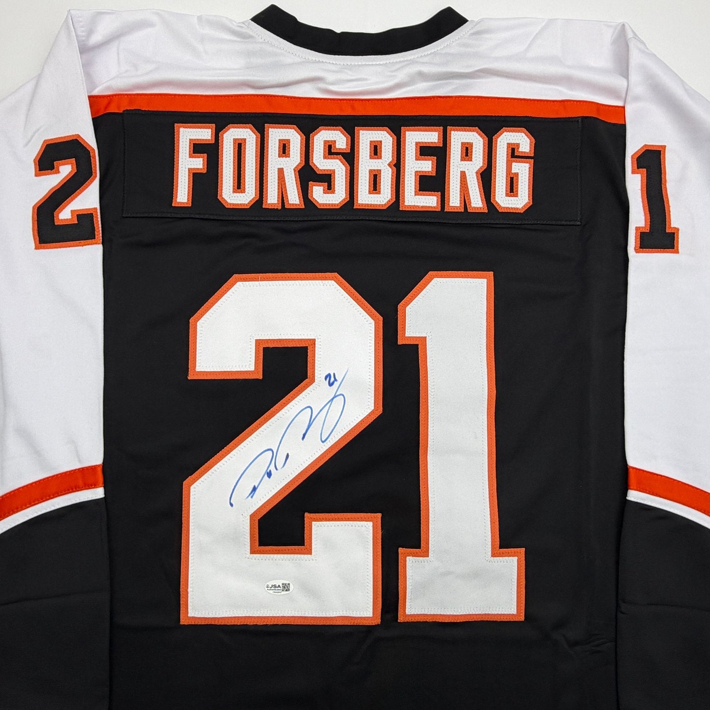 Autographed/Signed Peter Forsberg Philadelphia Black Hockey Jersey JSA COA