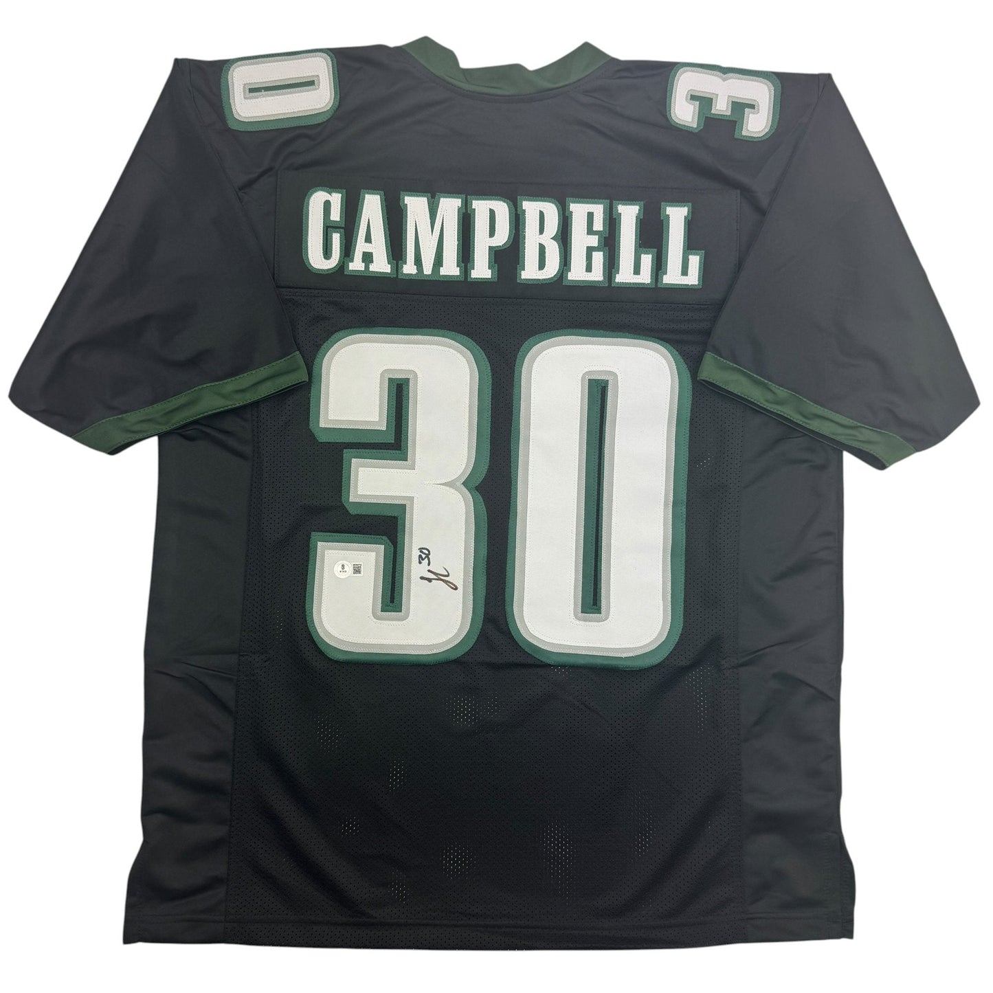 Autographed/Signed Jihaad Campbell Philadelphia Black Football Jersey Beckett BAS COA