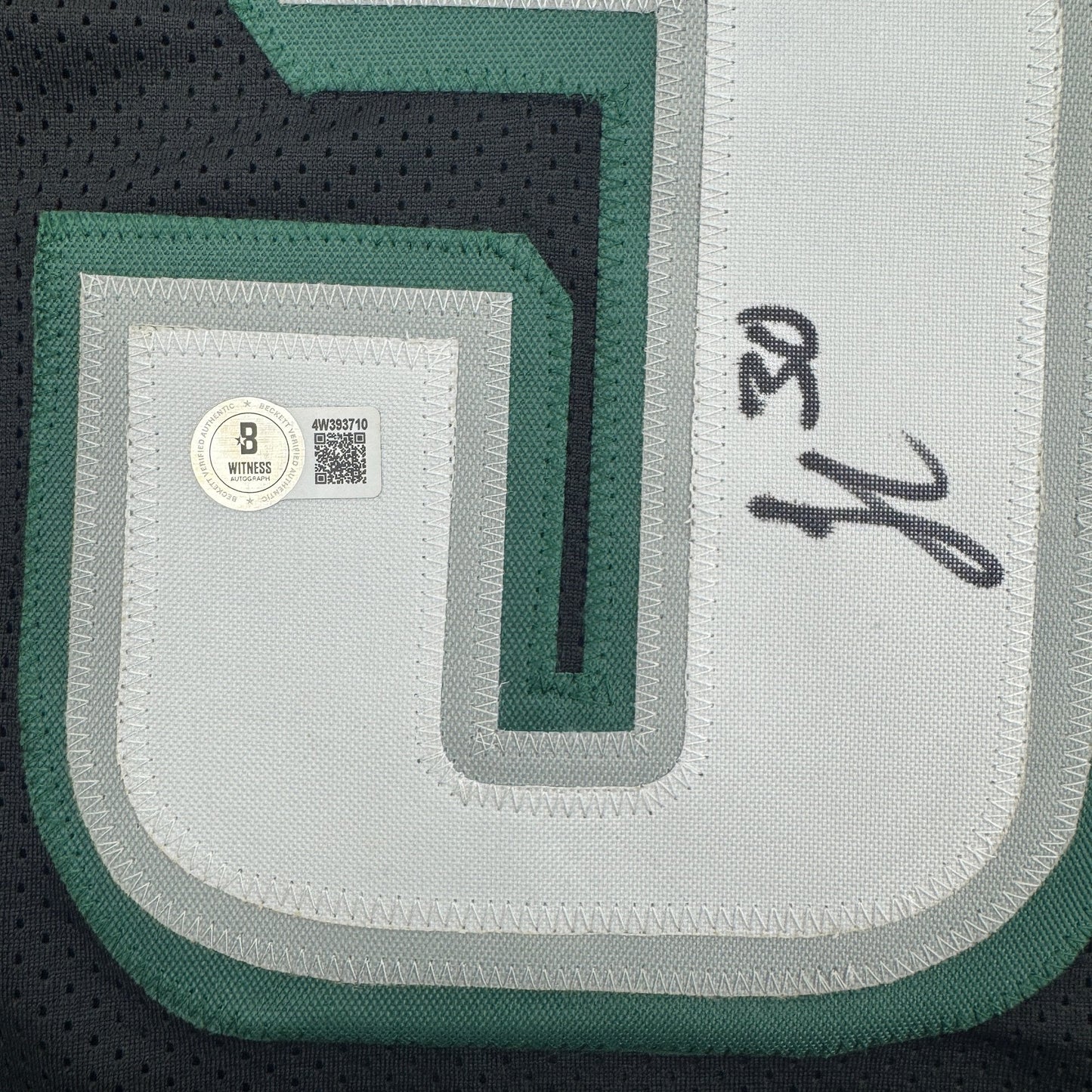 Autographed/Signed Jihaad Campbell Philadelphia Black Football Jersey Beckett BAS COA