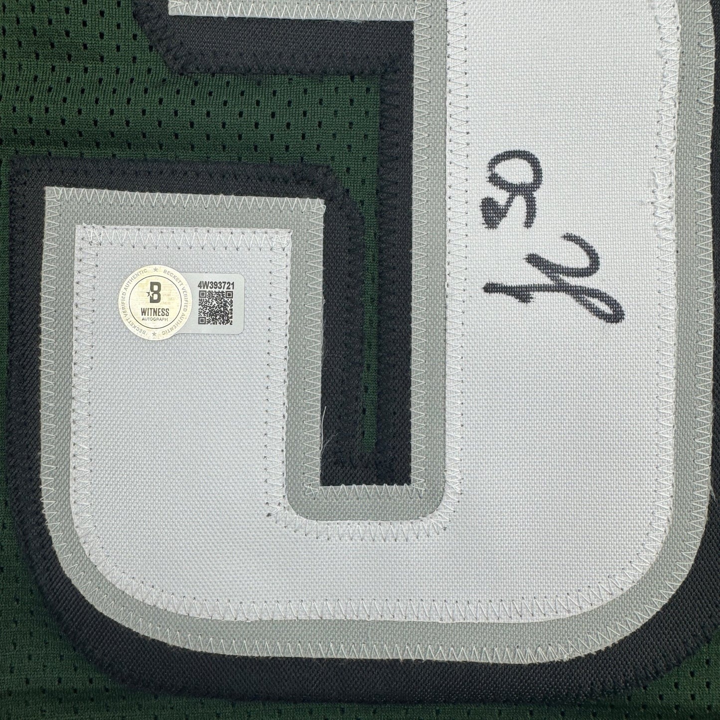 Autographed/Signed Jihaad Campbell Philadelphia Green Football Jersey Beckett BAS COA