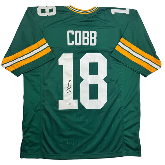 Autographed/Signed Randall Cobb Green Bay Green Football Jersey JSA COA