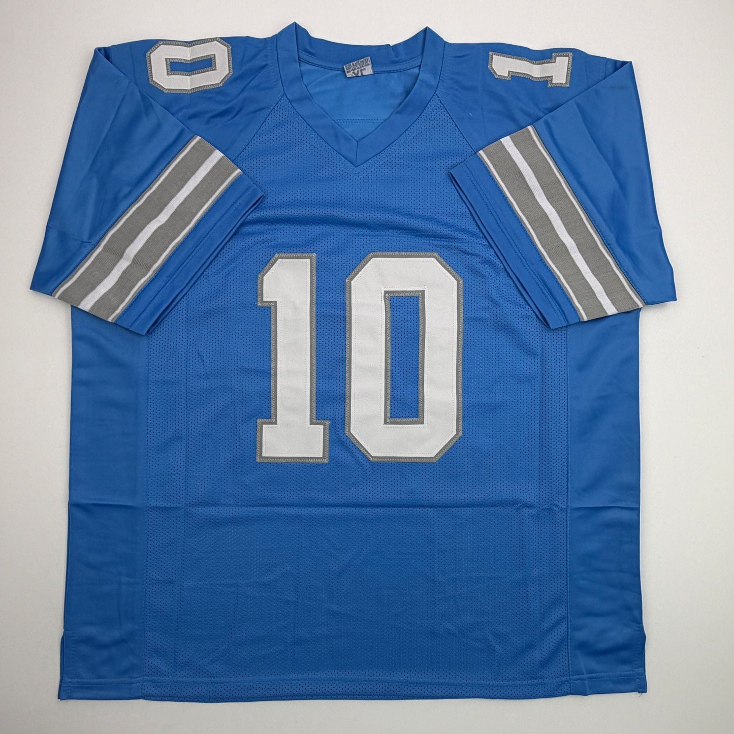 Autographed/Signed Isiah Pacheco Detroit Blue Football Jersey JSA COA