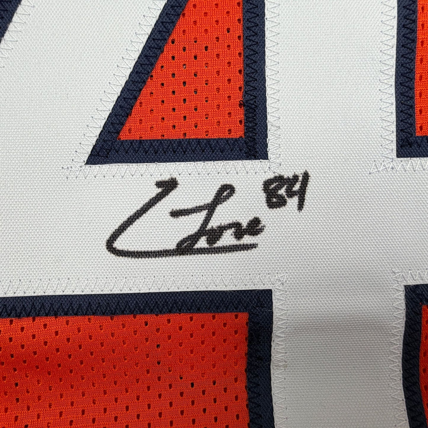 Autographed/Signed Colston Loveland Chicago Orange Football Jersey Beckett BAS COA