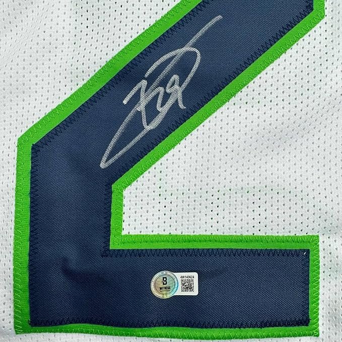 Framed Autographed/Signed Earl Thomas III 35x39 Seattle White Football Jersey Beckett BAS COA