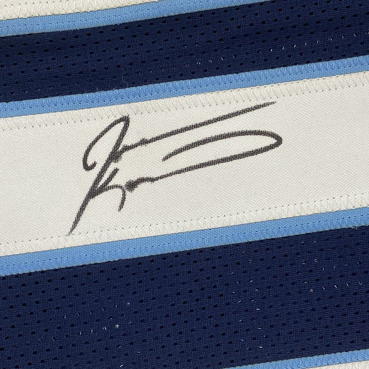 Framed Autographed/Signed Jevon Kearse 35x39 Tennessee Dark Blue Football Jersey JSA COA