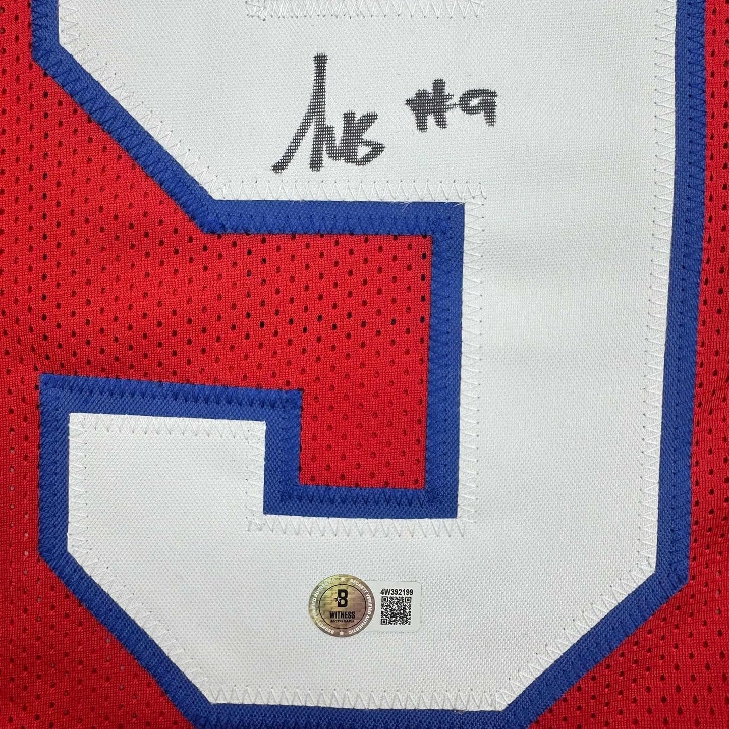 Framed Autographed/Signed Kayshon Boutte 35x39 New England Red Football Jersey Beckett BAS COA