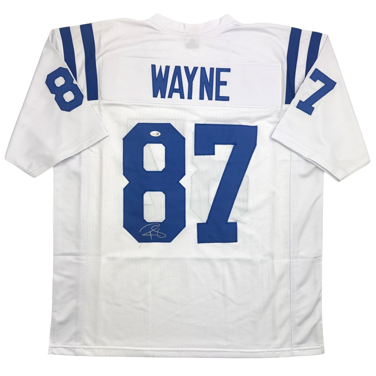 Autographed/Signed Reggie Wayne Indianapolis White Football Jersey JSA COA