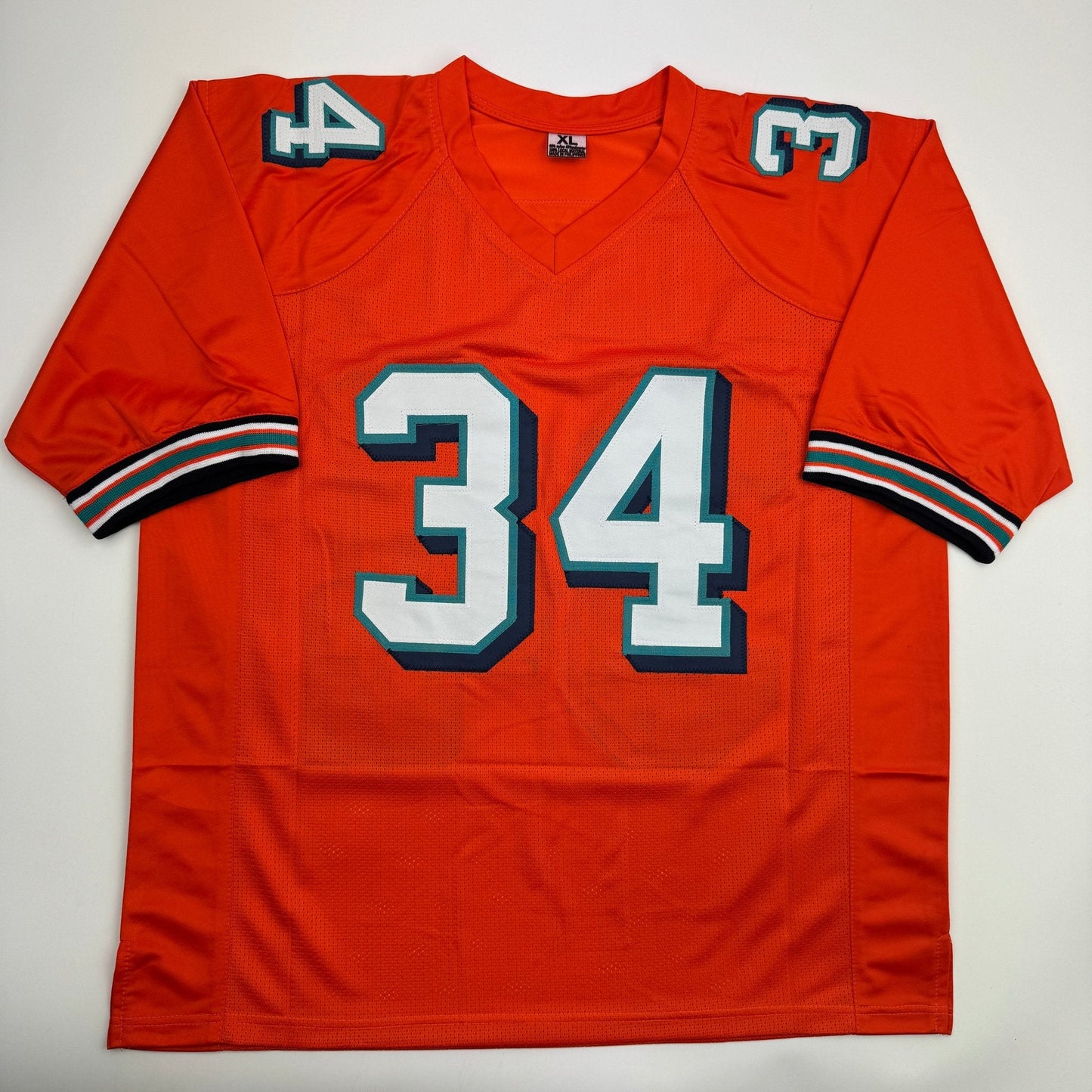 Autographed/Signed Ricky Williams Miami Orange Football Jersey JSA COA