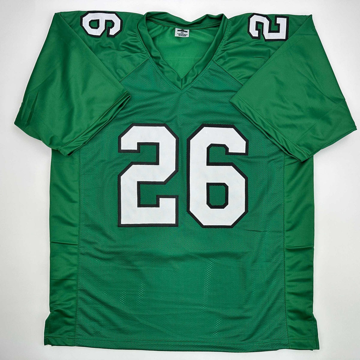 Autographed/Signed Saquon Barkley Philadelphia Kelly Green Football Jersey Beckett BAS COA