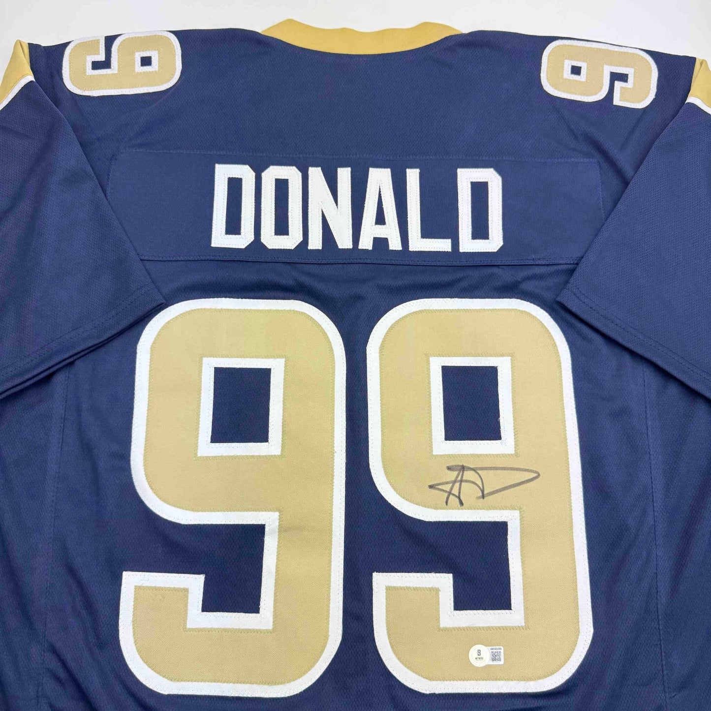 Autographed/Signed Aaron Donald Los Angeles LA Dark Blue Football Jersey JSA COA