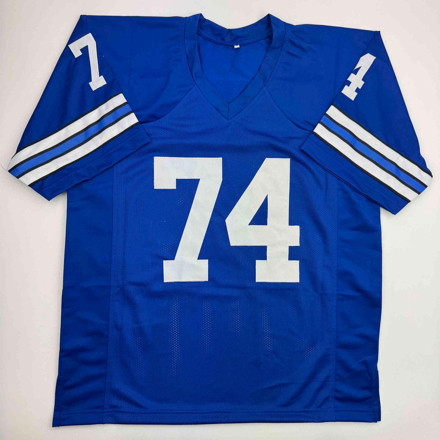 Autographed/Signed Bob Lilly HOF 80 Dallas Retro Blue Football Jersey JSA COA