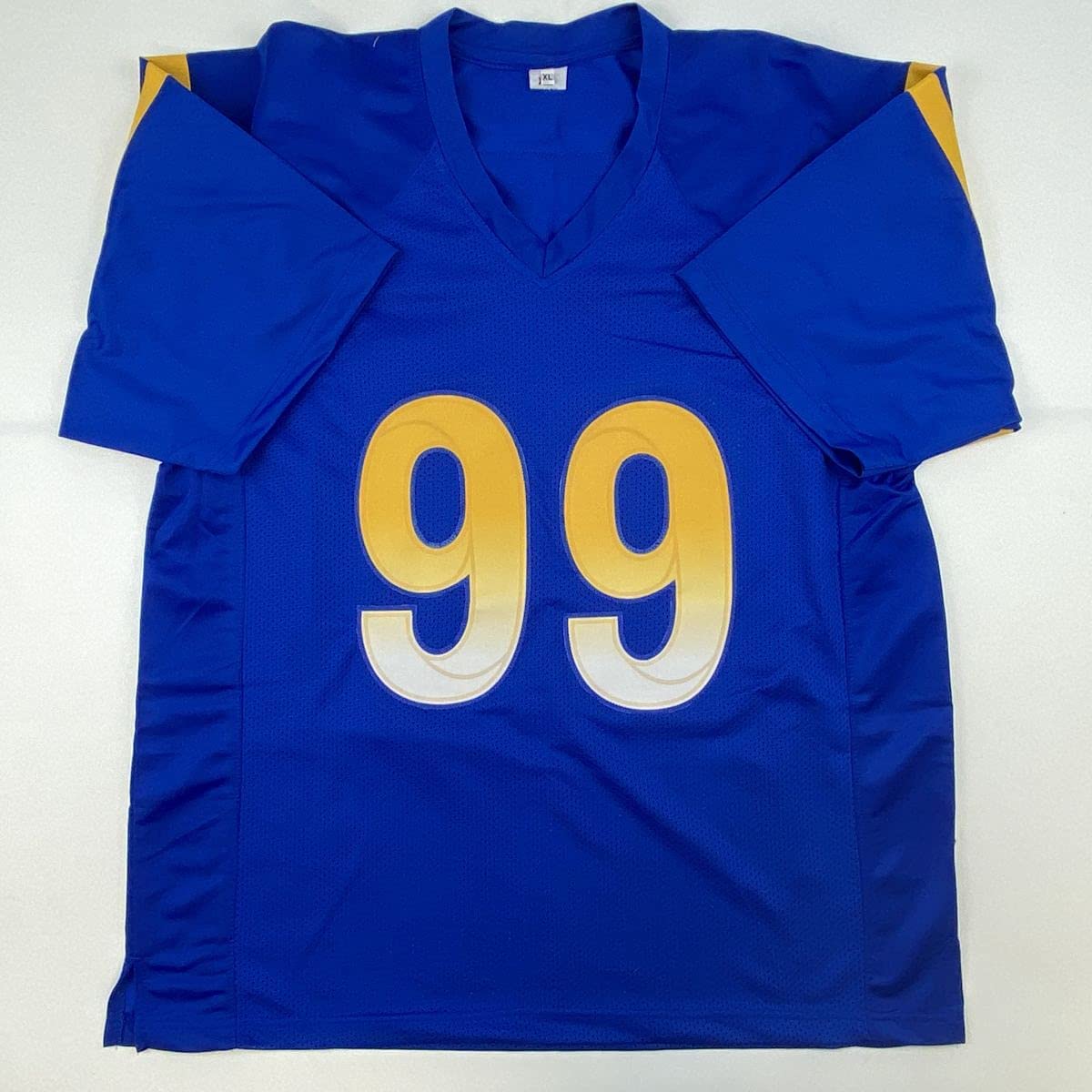 Autographed/Signed Aaron Donald Los Angeles LA Royal Blue Football Jersey Beckett BAS COA