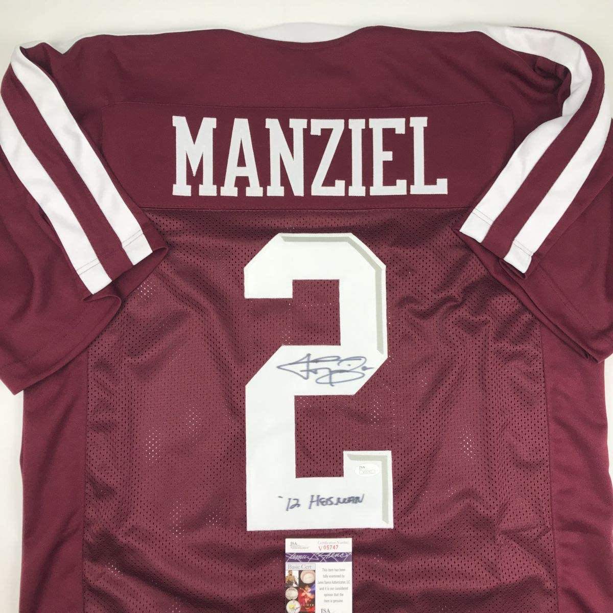 Autographed/Signed Johnny Manziel 12 Heisman Texas A&M Maroon College Football Jersey JSA COA