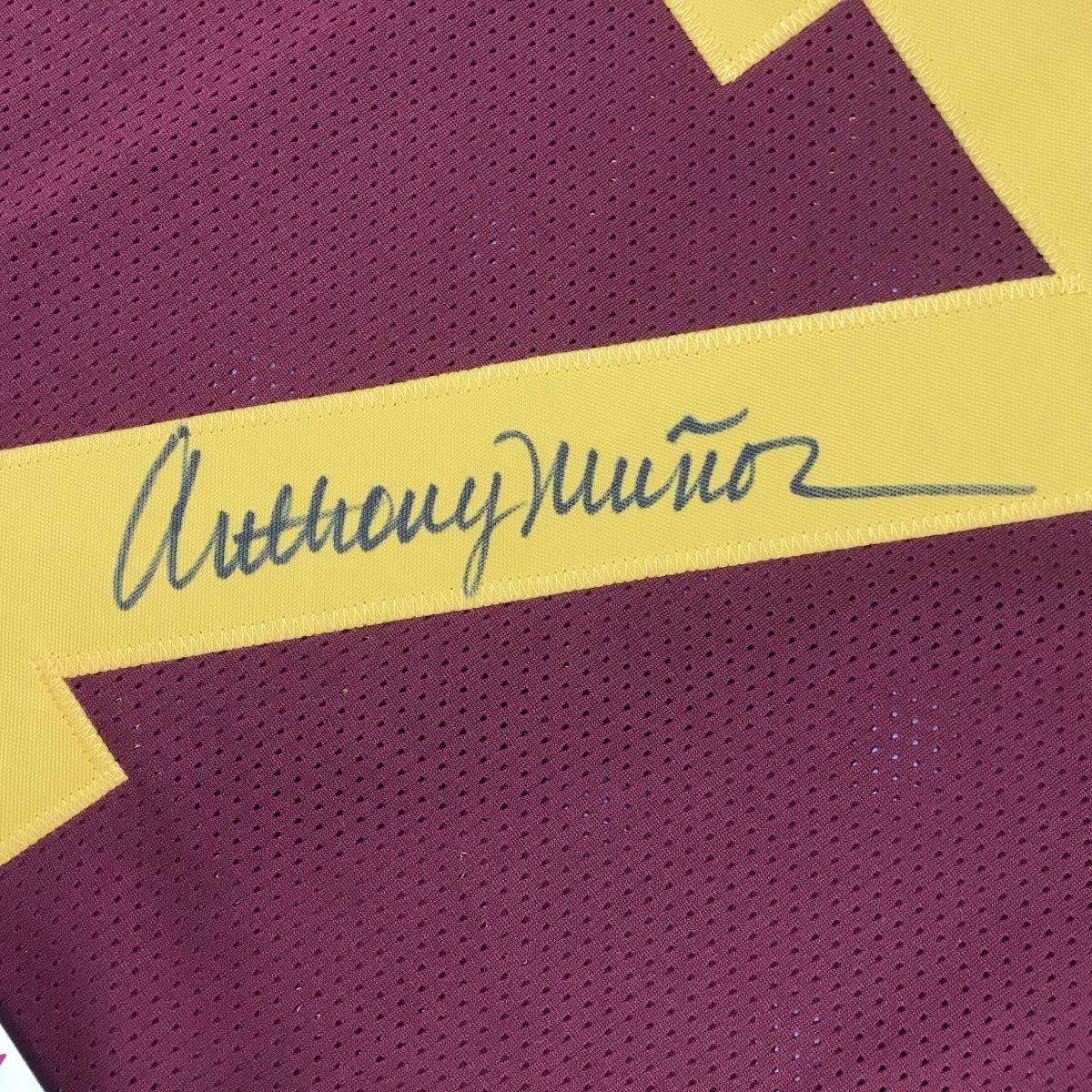 Framed Autographed/Signed Anthony Munoz 35x39 USC Maroon College Football Jersey JSA COA