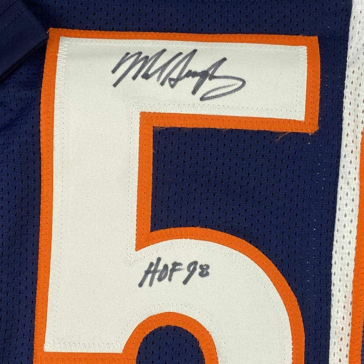 Framed Autographed/Signed Mike Singletary HOF 98 35x39 Chicago Splite Football Jersey JSA COA