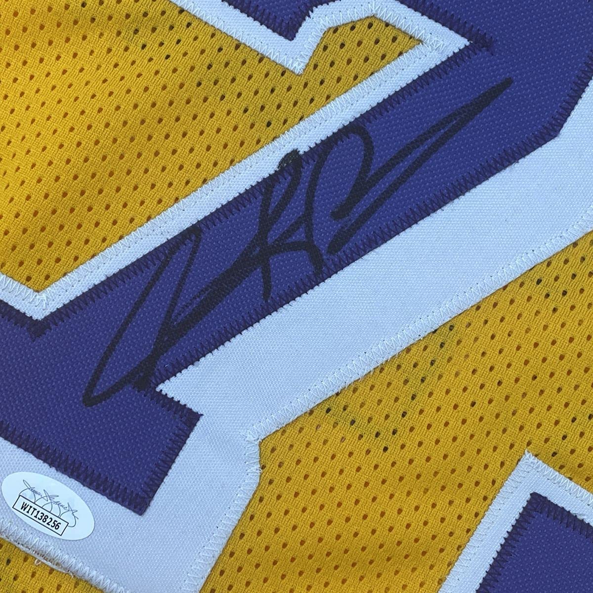 Autographed/Signed Dennis Rodman Los Angeles LA Yellow Basketball Jersey JSA COA #2