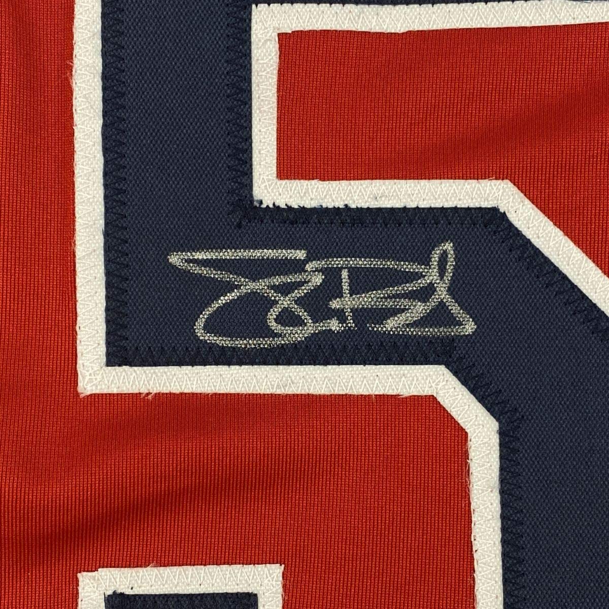 Autographed/Signed Shane Bieber Cleveland Red Baseball Jersey JSA COA