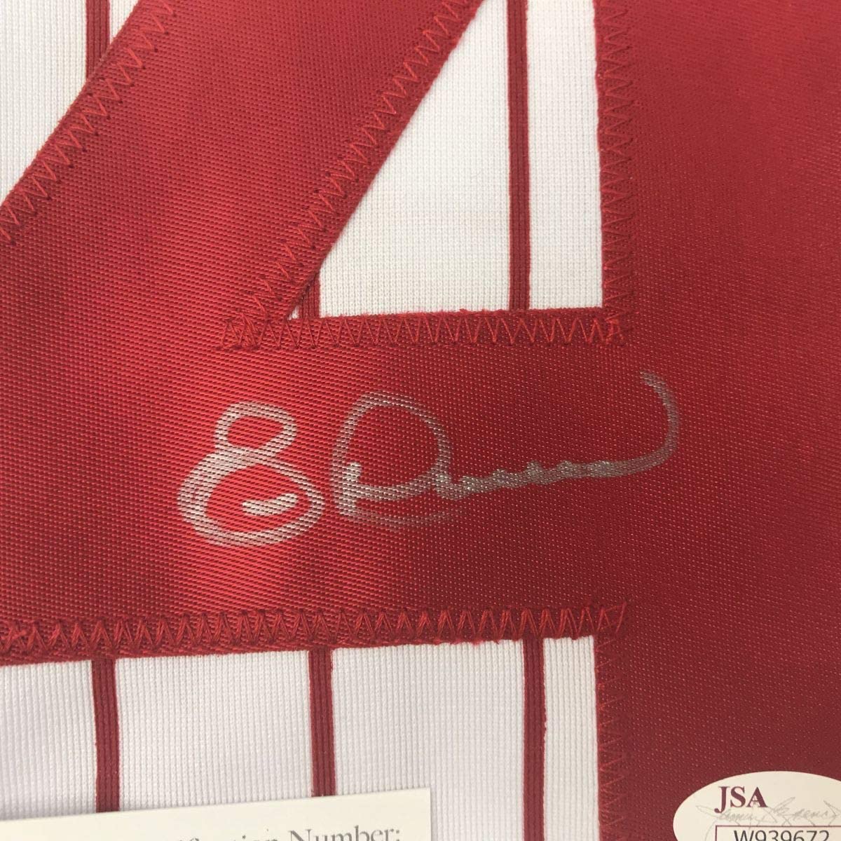 Autographed/Signed Eric Davis Cincinnati Pinstripe Baseball Jersey JSA COA