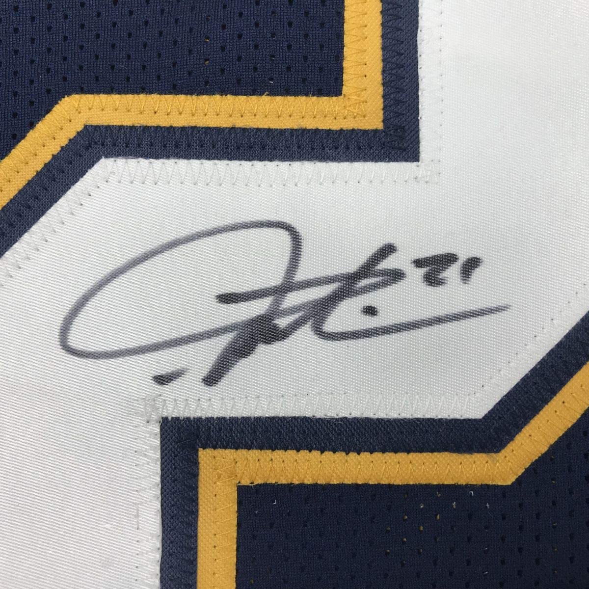 Framed Autographed/Signed LaDainian Tomlinson 35x39 San Diego Dark Blue Football Jersey JSA COA