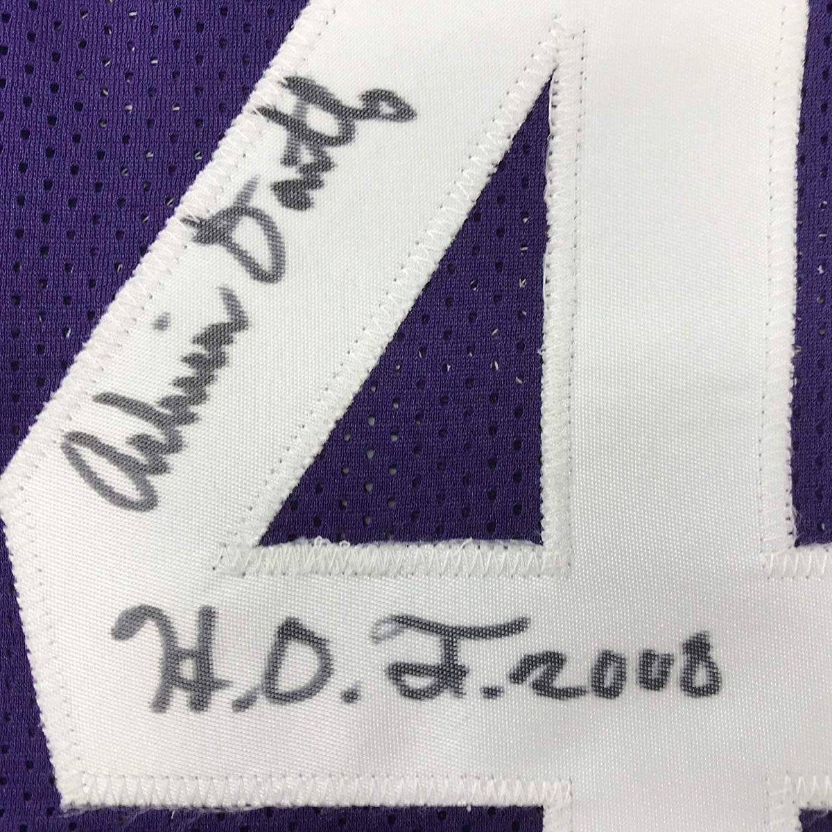 Autographed/Signed Adrian Dantley HOF 2008  Utah Purple Basketball Jersey JSA COA