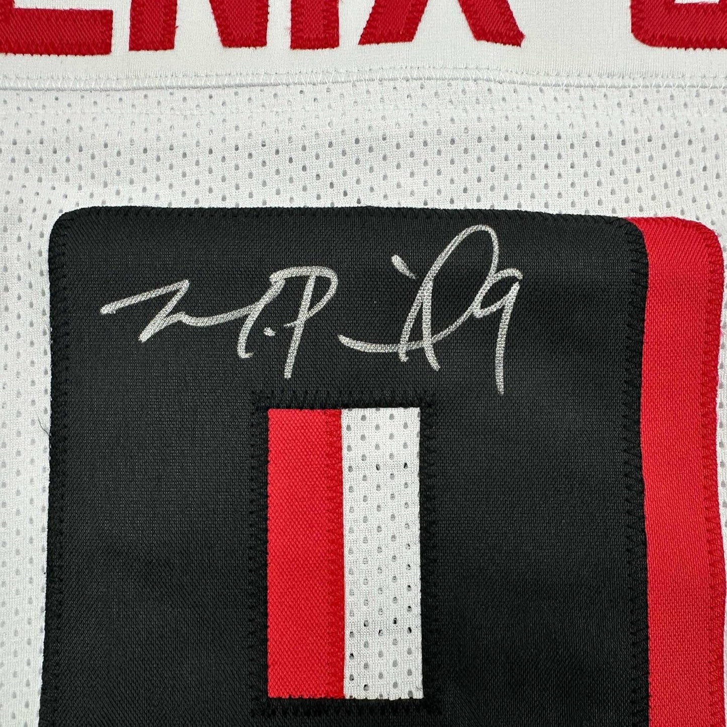 Framed Autographed/Signed Michael Penix Jr. 35x39 Atlanta White Football Jersey Beckett BAS COA