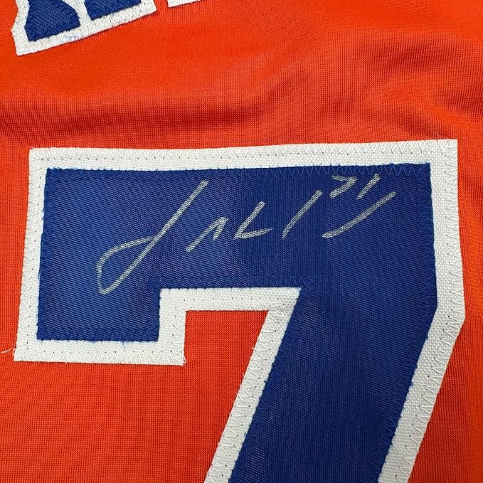 Framed Autographed/Signed Josh Hader 35x39 Houston Orange Baseball Jersey JSA COA