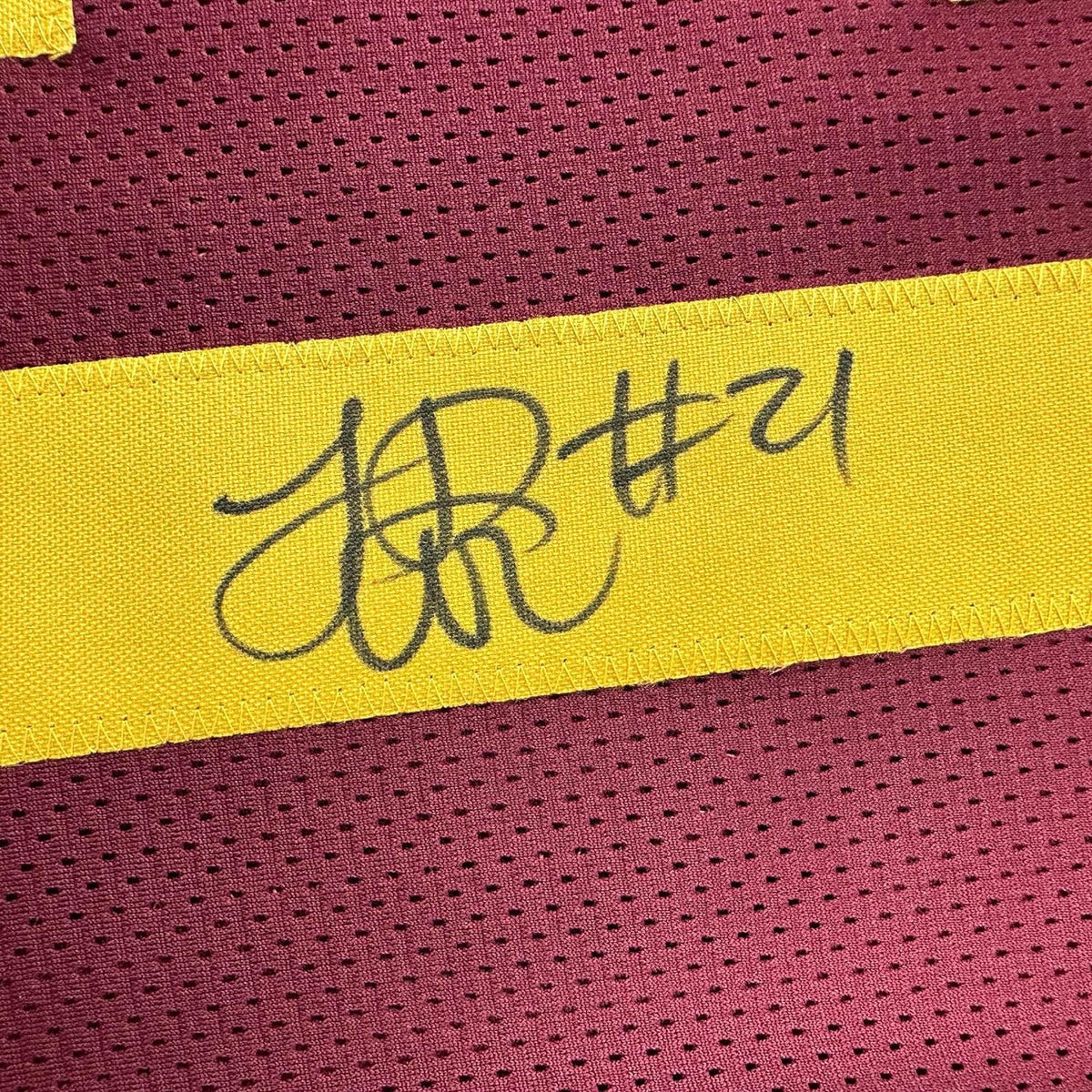 Framed Autographed/Signed LenDale White 35x39 USC Southen Cal Maroon College Football Jersey JSA COA