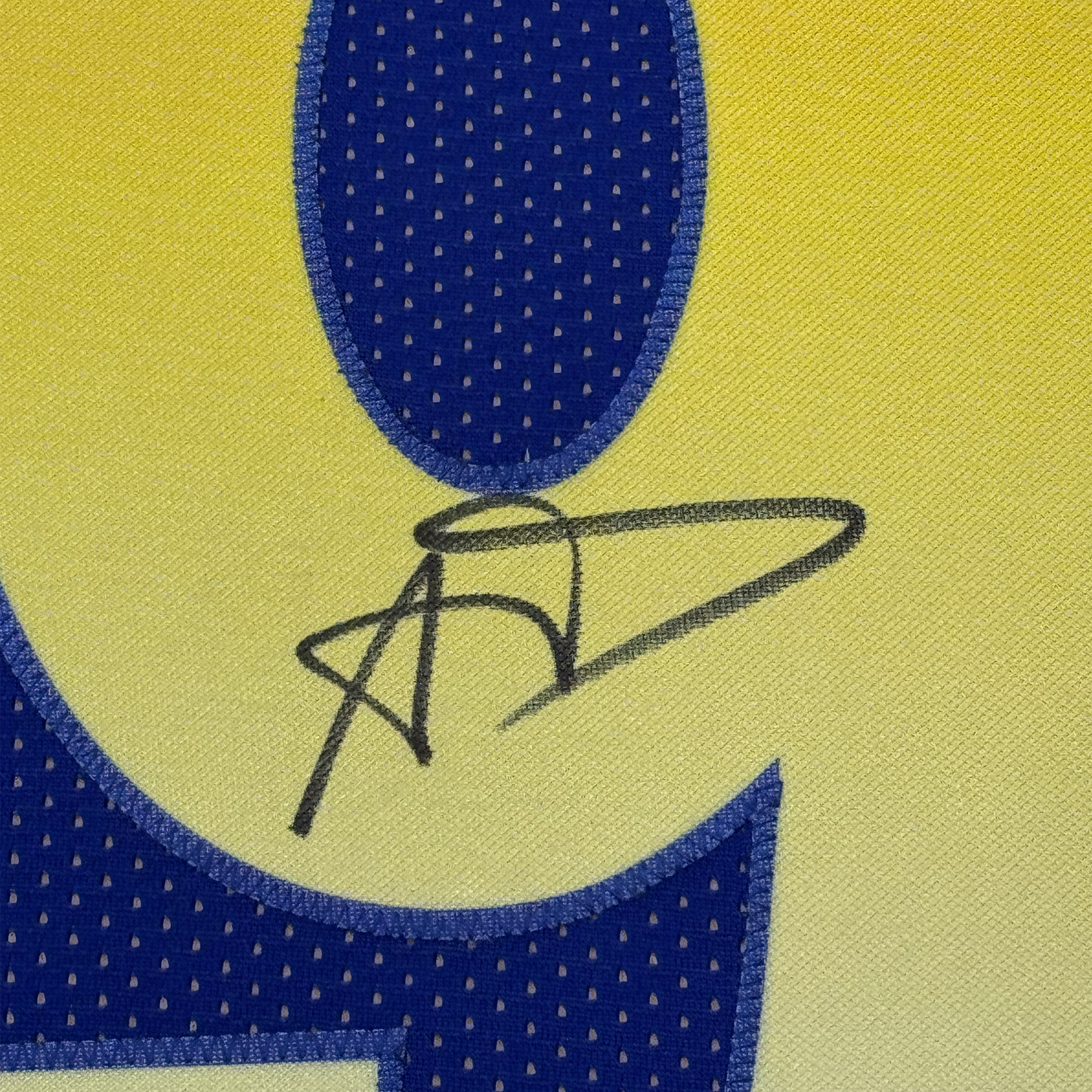 Framed Autographed/Signed Aaron Donald 35x39 Los Angeles LA Royal Blue Football Jersey JSA COA