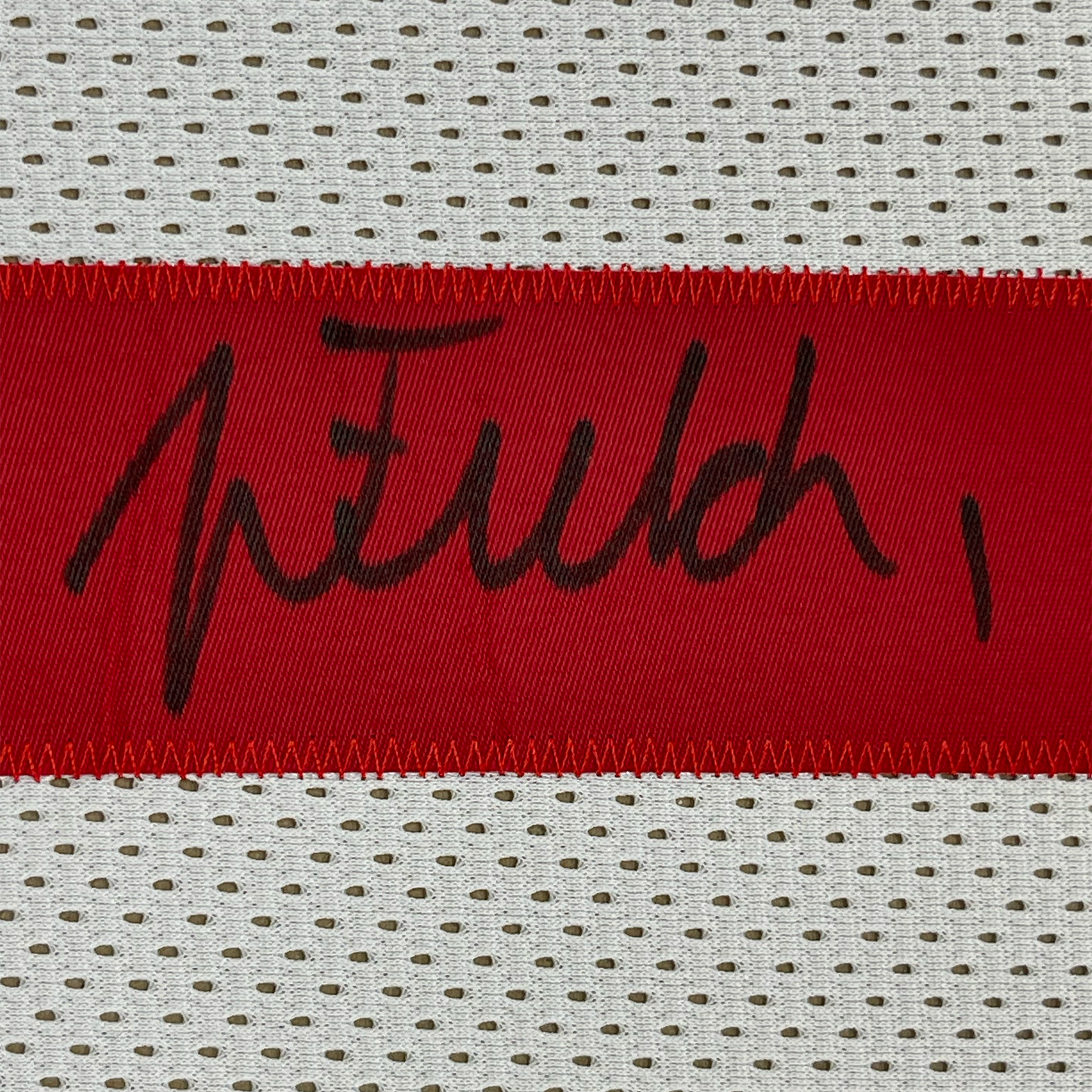 Framed Autographed/Signed Justin Fields 35x39 Ohio State White College Football Jersey Beckett BAS COA