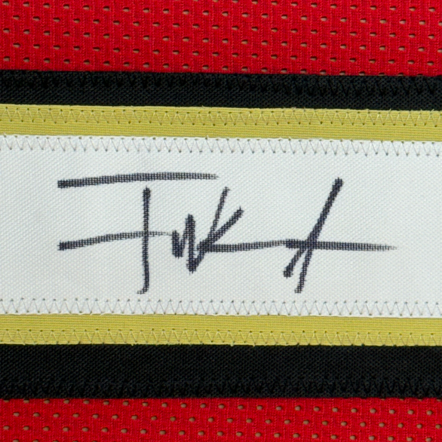 Framed Autographed/Signed Frank Gore 35x39 San Francisco Red Alternate Football Jersey Beckett BAS COA