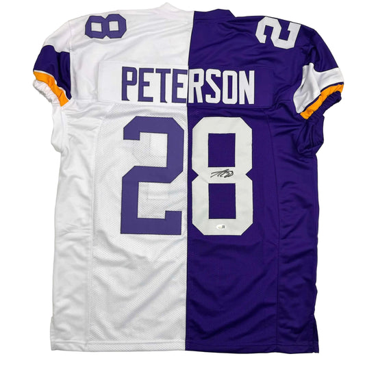 Autographed/Signed Adrian Peterson Minnesota Split Football Jersey JSA COA