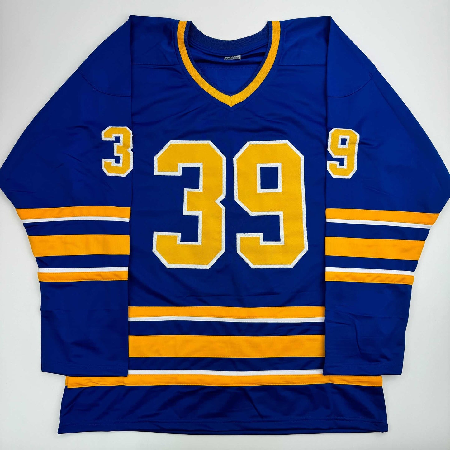 Autographed/Signed Dominik Hasek Buffalo Blue Hockey Jersey Beckett BAS COA