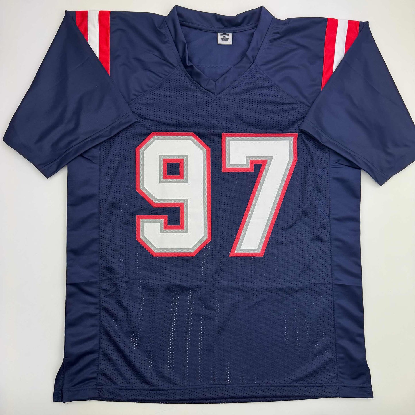 Autographed/Signed Milton Williams New England Blue Football Jersey Beckett BAS COA