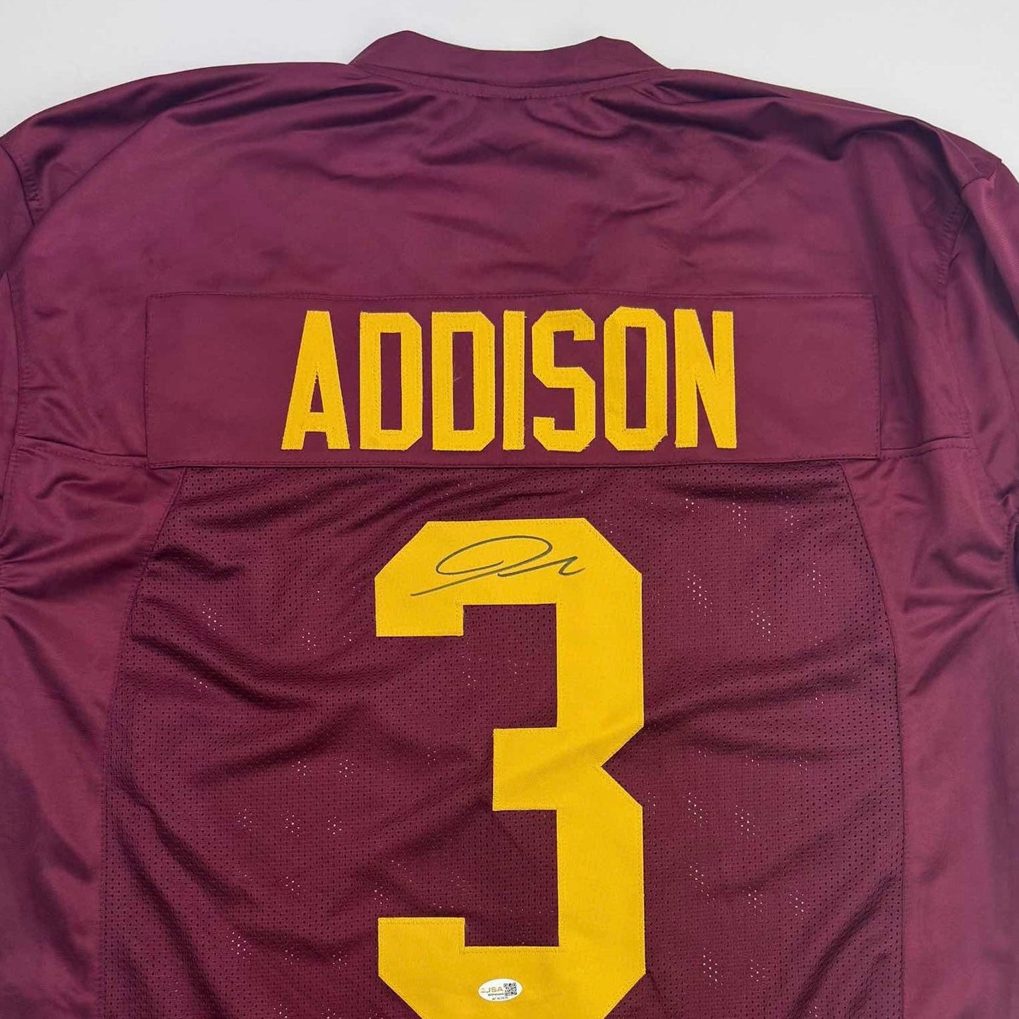 Autographed/Signed Jordan Addison USC Southern Cal Red College Football Jersey JSA COA