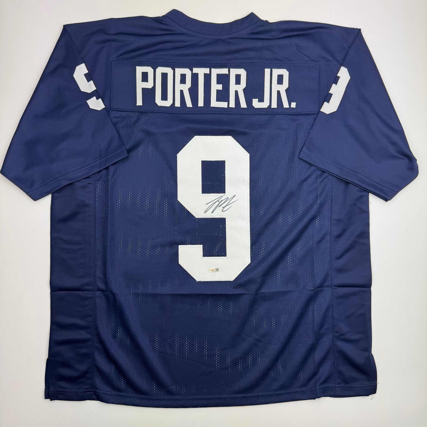 Autographed/Signed Joey Porter Jr. Penn State Blue College Football Jersey Beckett BAS COA
