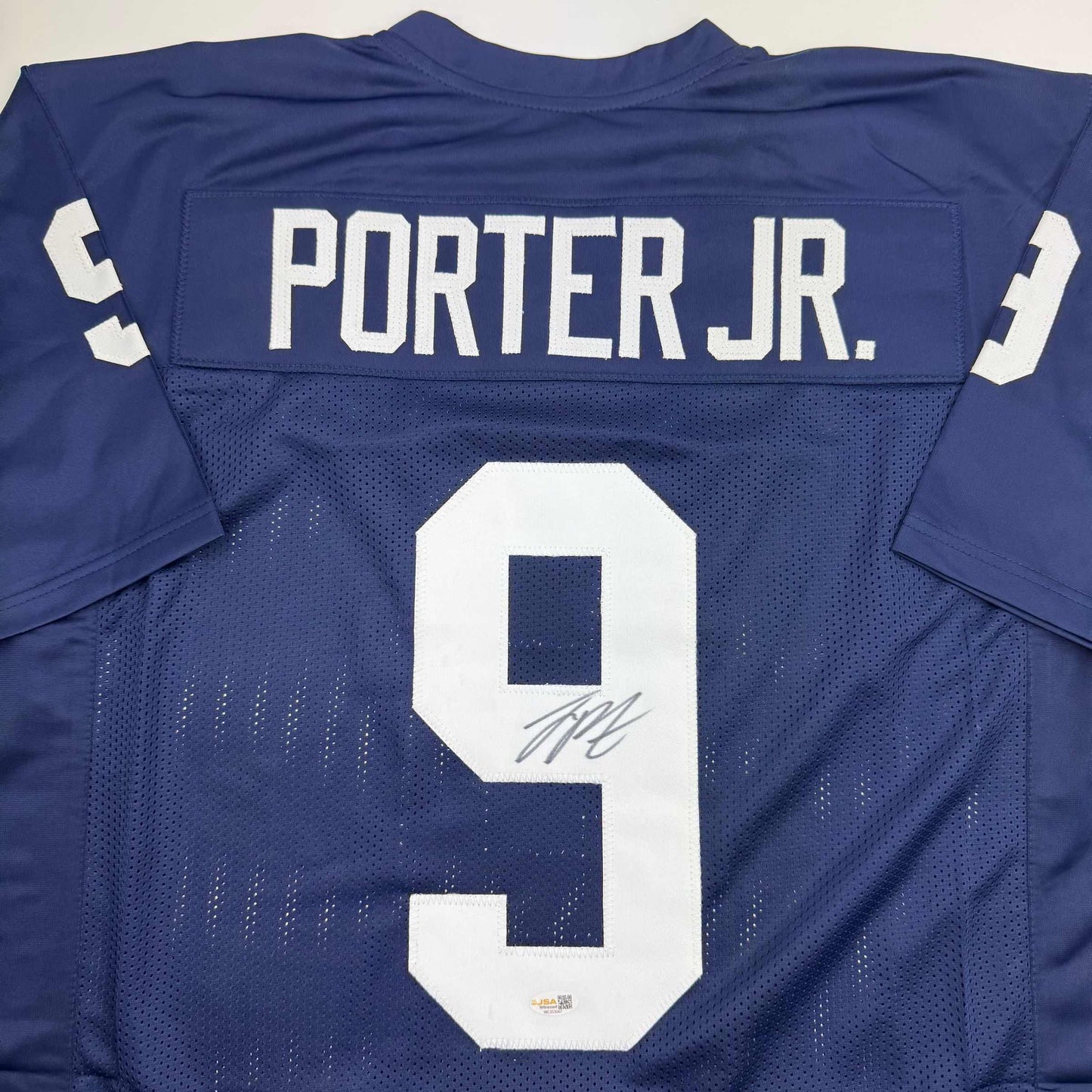 Autographed/Signed Joey Porter Jr. Penn State Blue College Football Jersey Beckett BAS COA