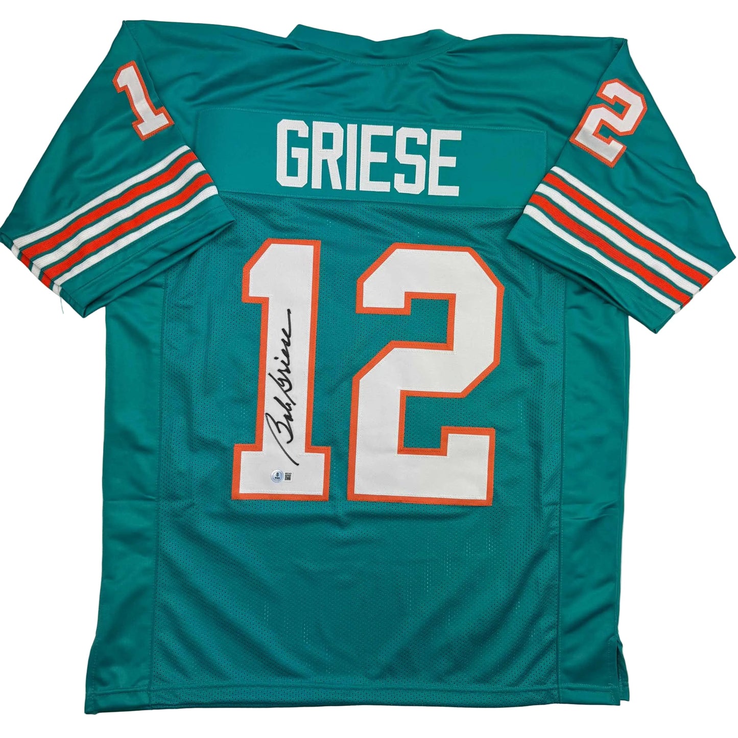 Autographed/Signed Bob Griese Miami Teal Football Jersey JSA COA