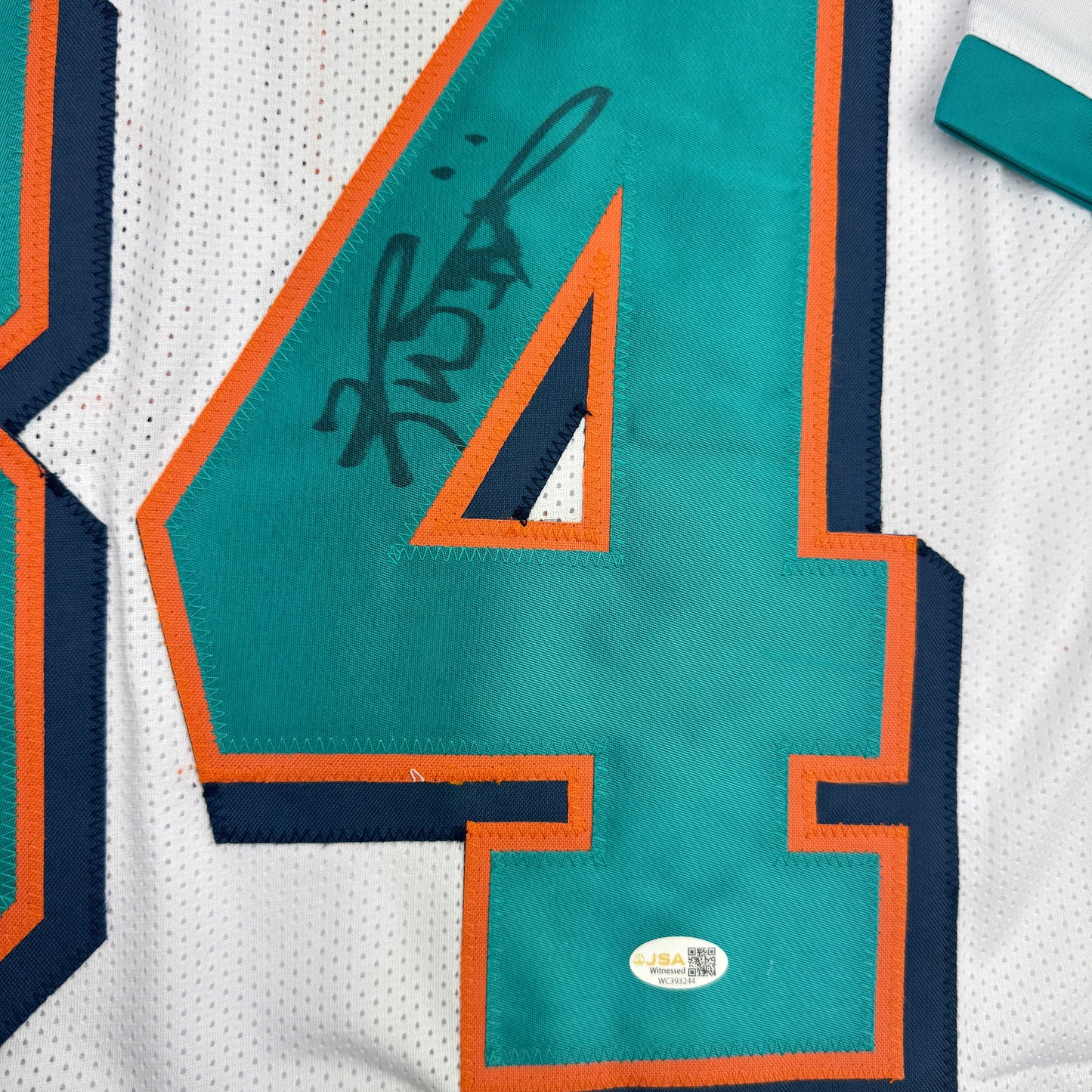 Autographed/Signed Ricky Williams Miami White Football Jersey JSA COA