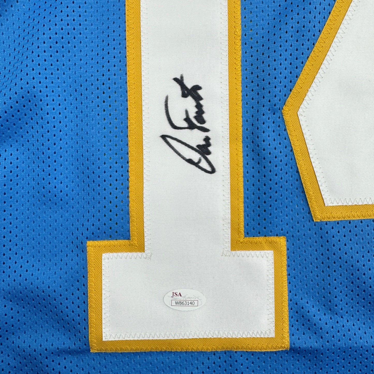 Autographed/Signed Dan Fouts San Diego Blue Football Jersey PSA/DNA COA
