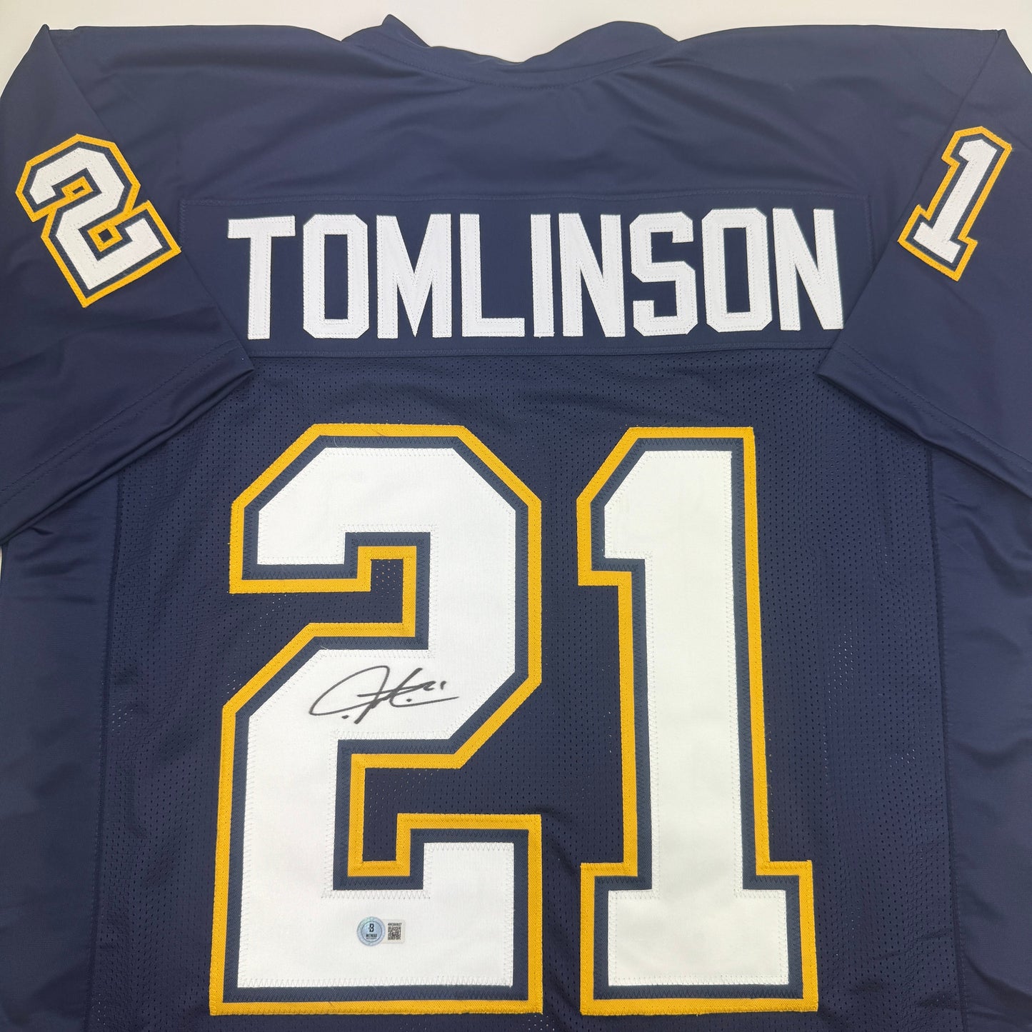 Autographed/Signed LaDainian Tomlinson San Diego Dark Blue Football Jersey JSA COA