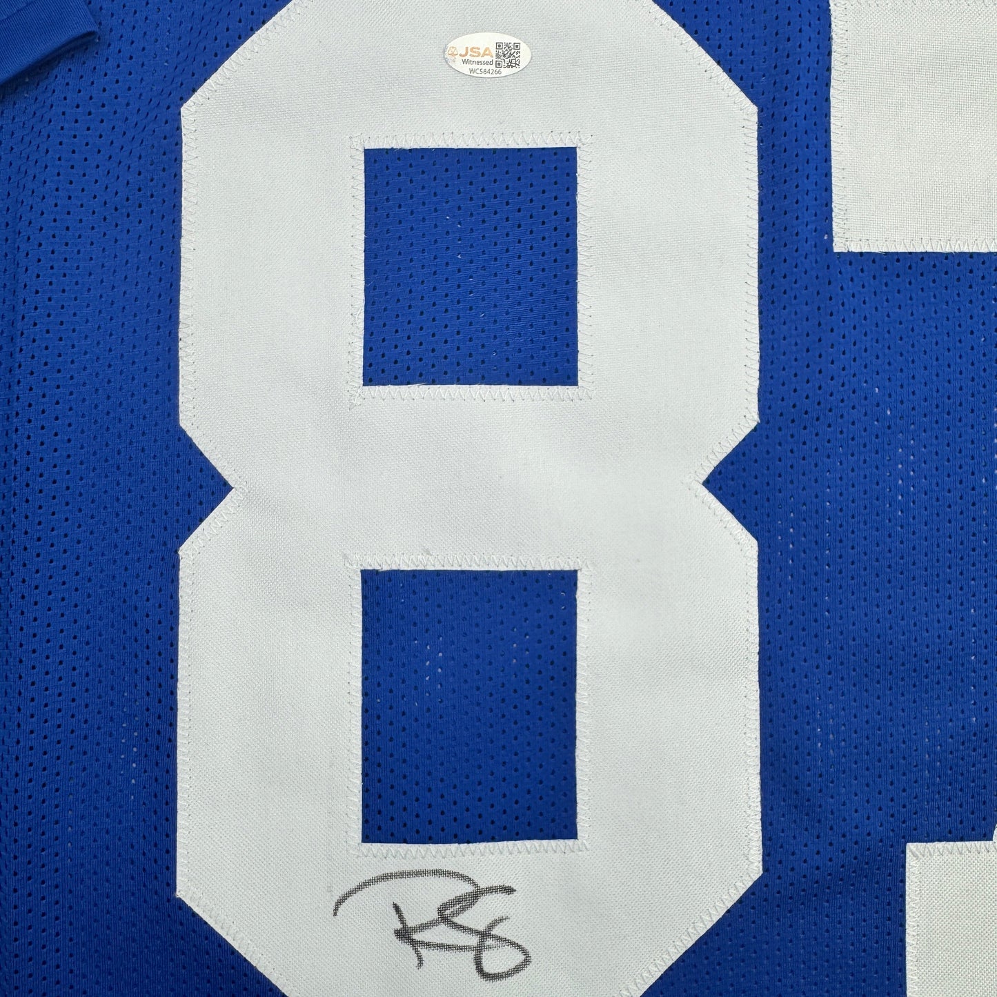 Autographed/Signed Reggie Wayne Indianapolis Blue Football Jersey JSA COA